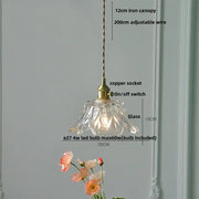 Ribbed Glass Dome Pendant Light