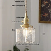 Ribbed Glass Dome Pendant Light
