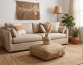 Braided Jute Square Pouf