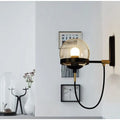 Retro Glass Globe Wall Sconce, Black or Gold
