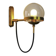 Retro Glass Globe Wall Sconce, Black or Gold