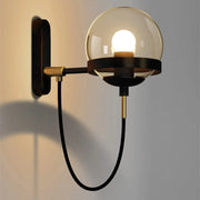 Retro Glass Globe Wall Sconce, Black or Gold