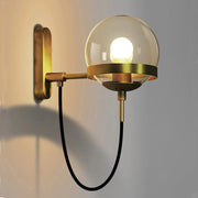 Retro Glass Globe Wall Sconce, Black or Gold