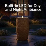 Polystone Cylinder LED Outdoor Fountain