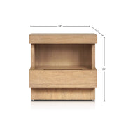 Oak Finish Wood Nightstand