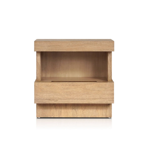 Light brown nightstand shelf