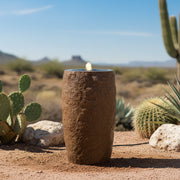 Polystone Cylinder LED Outdoor Fountain