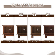 Walnut Wood-Grain Slatted TV Stand, 78 in