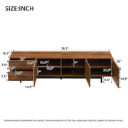 Walnut Media Console with Slatted Doors, 78 in