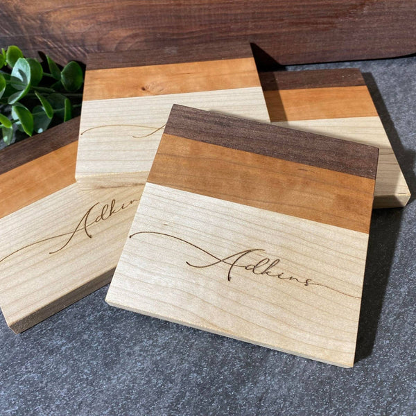 Mixed Hardwood Coaster Set – wood kitchen accessories (view 2) | Roost & Roam