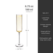 Lead-Free Crystal Champagne Flute Set