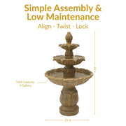 Three-Tier Tulip Outdoor Fountain