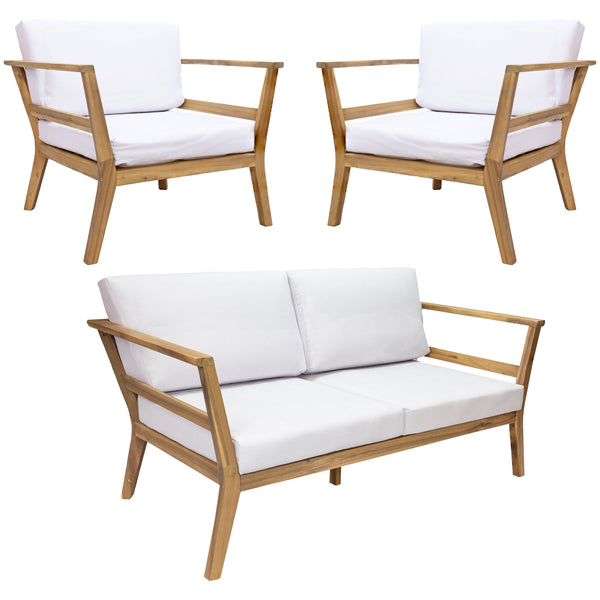 Acacia Wood Outdoor Conversation Set