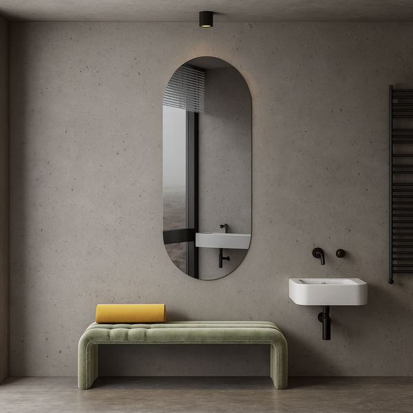 Frameless Capsule Wall Mirror