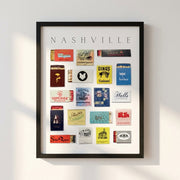Nashville Matchbook Framed Print hung in a curated gallery wall arrangement