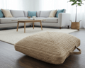 Braided Jute Square Pouf