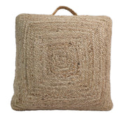 Braided Jute Square Pouf
