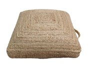Braided Jute Square Pouf