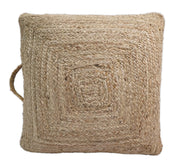 Braided Jute Square Pouf