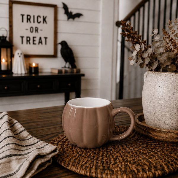 Pumpkin-Shaped Ceramic Coffee Mug
