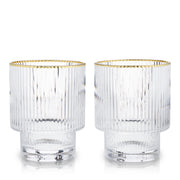 Ribbed Crystal Tumbler Set