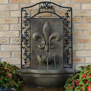 Fleur-de-Lis Scrollwork Outdoor Wall Fountain
