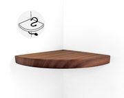 Floating Corner Shelf with Cord Grommet