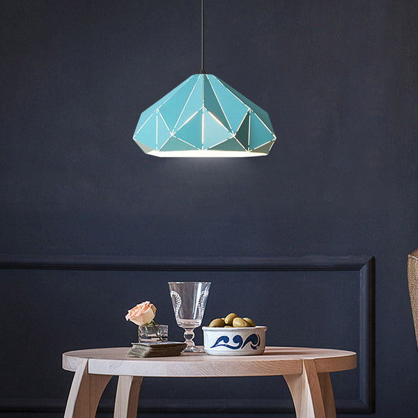 Faceted Metal Pendant Light