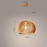 Slatted Wood Dome Pendant Light