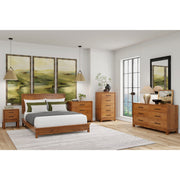 Honey Maple Wood Platform Bed