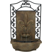 Fleur-de-Lis Scrollwork Outdoor Wall Fountain