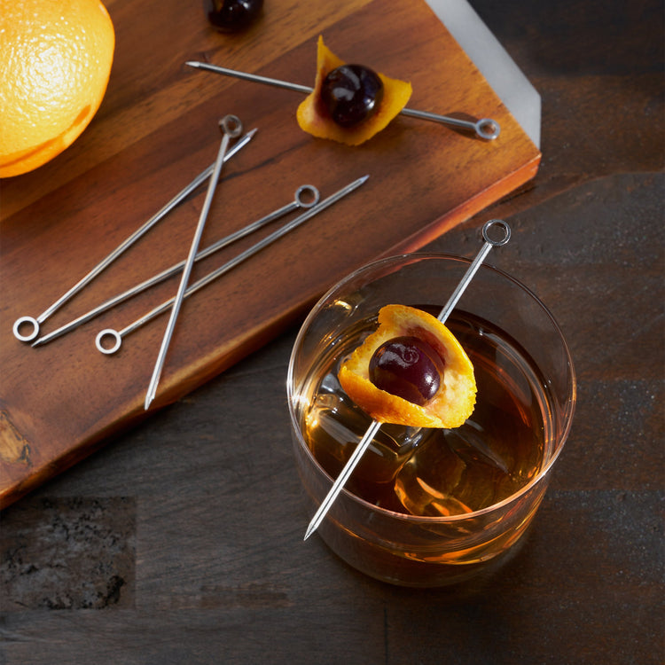 Ring-Top Stainless Cocktail Picks