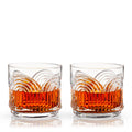 Art Deco Crystal Lowball Tumbler Set