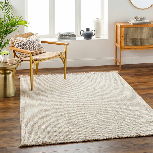 Woven Texture Beige Area Rug