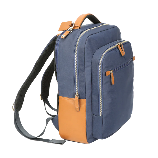 Nylon Leather-Trim Laptop Backpack