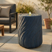Spiral-Textured Polystone Outdoor Fountain