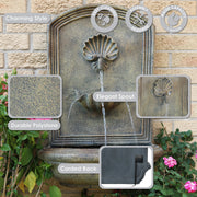 Polystone Shell-Spout Outdoor Wall Fountain