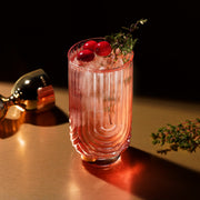 Art Deco Ribbed Crystal Highball Set
