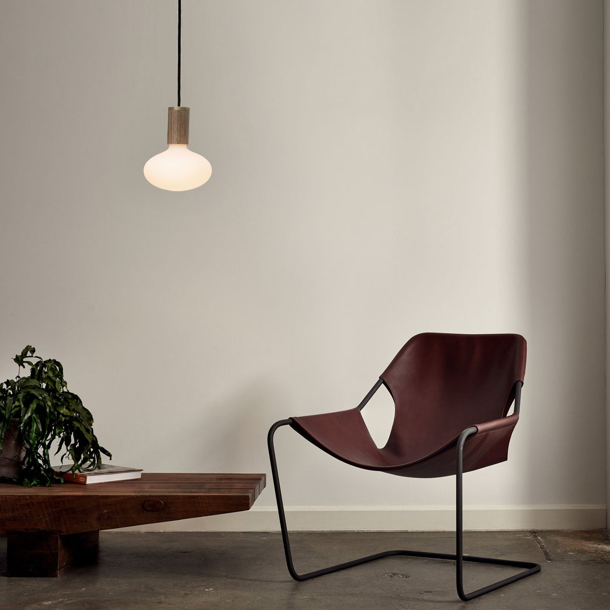 Walnut Oval LED Pendant Light