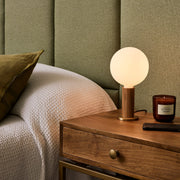 Walnut Knuckle Table Lamp with Sphere IV LED Bulb