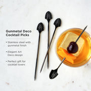 Gunmetal Art Deco Cocktail Picks