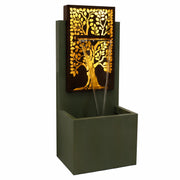 Patina Steel Oak Outdoor Fountain