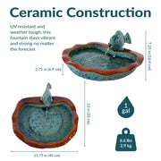 Glazed Ceramic Fish Garden Fountain