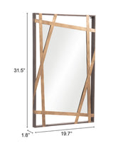 Antique Gold & Black Geometric Steel Mirror