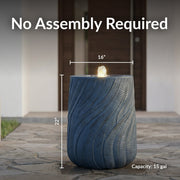 Spiral-Textured Polystone Outdoor Fountain