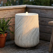 Spiral-Textured Polystone Outdoor Fountain