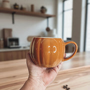 Pumpkin-Shaped Ceramic Coffee Mug