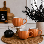 Pumpkin-Shaped Ceramic Coffee Mug