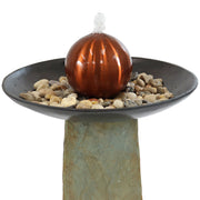 Slate Pedestal Orb Outdoor Fountain