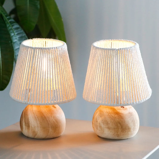 Set of 2 Woven Cotton Rope Table Lamp